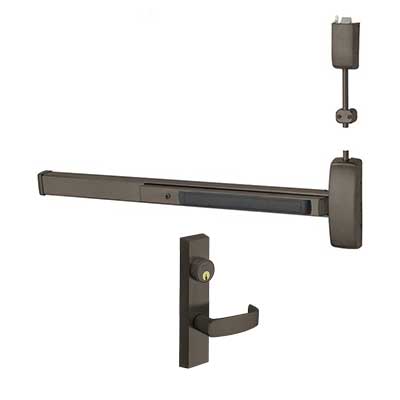 Sargent 55-12-NB-8713-G-ETL-84-US10B 48" Bar, Top Latch Less Bottom Rod, (12) Fire Rated Surface Vertical Rod Exit Device, ETL Trim, (55) Request to Exit Option, 84" Door Height, US10B/613 Oil Rubbed Bronze Finish
