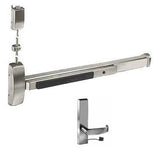 Sargent 12-NB-8774-ETL-F-84-24V-US32D 36" (12) Fire Rated Surface Vertical Rod Exit Device, Less Bottom Rod, 24VAC/DC, ETL Trim, Fail Secure, 84" Door Height, US32D/630 Satin Stainless Steel Finish, Handed