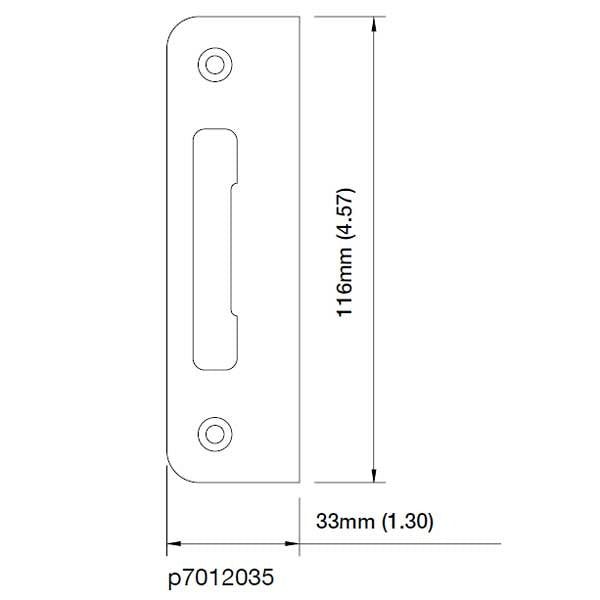Strike Plate, PT0002N, Flat Tongue 1.30 x 4.57 - Matte Black, 8786575
