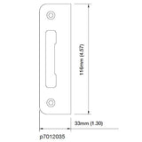 Strike Plate, PT0002N, Flat Tongue 1.30 x 4.57 - Matte Black, 8786575