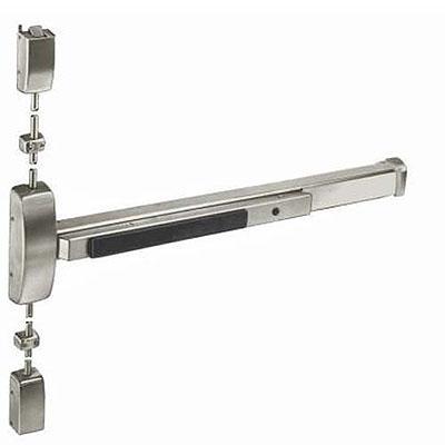 Sargent 12-8710-G-84-US32D 48" (12) Fire Rated Surface Vertical Rod Exit Device, Exit Only, 84" Door Height, US32D/630 Satin Stainless Steel Finish
