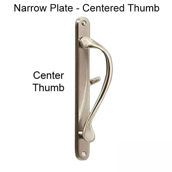 Marvin Narrow Pull, Center Thumb Sliding Door Handle