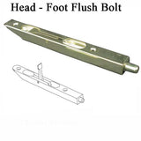 Head-Foot or Jamb Flush Bolt - Solid Brass