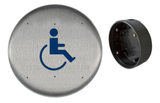 Cal-Royal 8637-SW 6" Round Stainless Steel Push Plate W/ Blue Handicap Logo, For 8600 Series