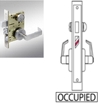 Cal-Royal NM Series, Extra Heavy Duty Mortise Locks, Grade 1 - ESCUTCHEON TRIM PRIVACY W/ DEADBOLT COIN TURN, OCCUPIED INDICATOR Function, Right-Hand (VE-ZE)