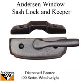 Andersen Woodwright Double Hung Windows Sash Lock &amp; Keeper Set - Distressed Bronze