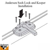 Andersen Woodwright Double Hung Windows Sash Lock &amp; Keeper Set - Distressed Bronze