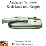 Andersen Woodwright Double Hung Windows Sash Lock &amp; Keeper Set - Distressed Nickel