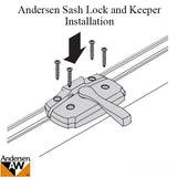 Andersen Woodwright Double Hung Windows Sash Lock &amp; Keeper Set - Distressed Nickel