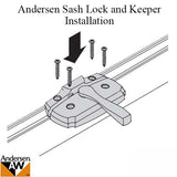 Andersen Woodwright Double Hung Windows Sash Lock &amp; Keeper Set - Bright Brass