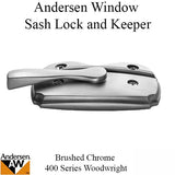 Andersen Woodwright Double Hung Windows Sash Lock &amp; Keeper Set - Brushed Chrome