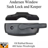 Andersen Woodwright Double Hung Windows Sash Lock & Keeper Set - Oil Rubbed Bronze