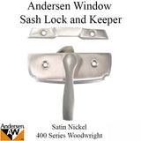 Andersen Woodwright Double Hung Windows Sash Lock & Keeper Set - Brushed/Satin Nickel