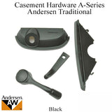 Andersen Casement Hardware Operator Handle With Lock and Lock Bezel