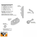 Andersen Casement Hardware Operator Handle With Lock and Lock Bezel