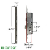 Giesse Lock Mechanism with Deadbolt, 45/92, 22mm - No Connector Plates