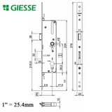 22mm Giesse 45mm Door Lock With Deadbolt 92mm Pz
