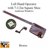 Andersen 7073 A Operator with Handle 7-1/2 Inch Arm Square Shoe, Left Hand - Bronze