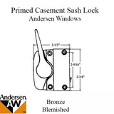 Blemished - Andersen Left Hand Primed Casement Sash Lock