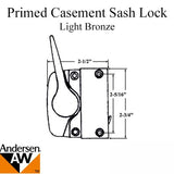 Blemished Andersen Left Hand Primed Casement Sash Lock - Light Bronze