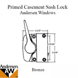 Andersen Sash Lock For Casement Windows Left Hand Bronze Casement Sash Lock