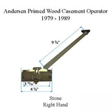 ANDERSEN CASEMENT WINDOW OPERATOR RIGHT PRIMED WOOD CASEMENT WINDOW 1979-1989