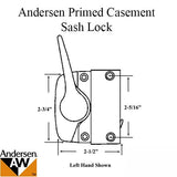 Sash Lock - Andersen Casement 1974-80, Left Hand - Stone