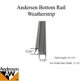 Andersen Primed Casement Windows - Weatherstrip - Bottom Rail - Unit NO. 1