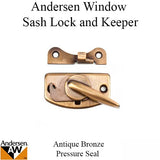 Andersen Pressure Seal Window Sash Lock & Keeper - Antique Bronze