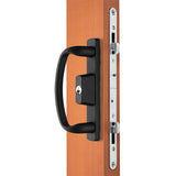 88069814 Charlotte Center Keylocking Sliding Door Handle Set in Black Finish