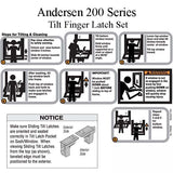 Andersen 200 Series Tilt Finger Latch Set, OLD STYLE - Stone