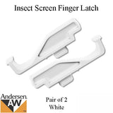 Andersen 200 Series Tilt-Wash Insect Screen Finger Latch - White