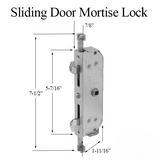 Milgard Montecito Sliding Door Mortise Lock, 2-point