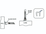 EW06DD-98 Dual Seal and Wipe for use on 1/4" thick glass doors