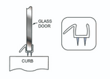 EW06WS-98 Clear Bottom Wipe and Drip Rail for 1/4″ thick Glass doors