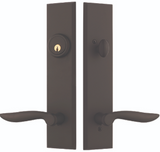 H435MPMLUS10B Rockwell Verano Premium Multipoint Handle set with Dahli Lever in Antique Black Finish