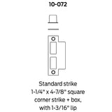 Schlage 10-072-1316 Standard L9000 Series Mortise Lock Strike, 1-1/4" x 4-7/8", 1-3/16" Lip