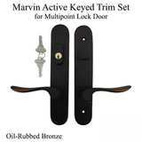 Marvin Active Keyed Hinged Door Trim, Multipoint Lock - Oil Rubbed Bronze