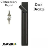 Marvin Contemporary Keyed Handle, Ultimate Sliding French Door - Dark Bronze