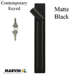 Marvin Contemporary Keyed Handle, Ultimate Sliding French Door - Matte Black