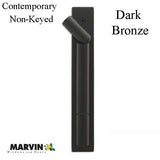 Marvin Contemporary Non-Keyed Handle, Ultimate Sliding French Door - Dark Bronze