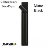 Marvin Contemporary Non-Keyed Handle, Ultimate Sliding French Door - Matte Black