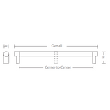 Emtek Select Appliance Pull With C-to-C 54” Overall 55” Width 7/8” Projection 2 1/8” And RECTANGULAR Stem