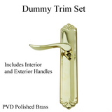 DUMMY TRIM SET FOR HOPPE / PEACHTREE / WEATHERSHIELD DOOR, EURO FIXED PAIR 2 X 10 LH - PVD BRASS