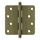 4" x 4" x 1/4" Radius Hinge, w/ Ball Tips