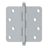 4" x 4" x 1/4" Radius Hinge, w/ Ball Tips