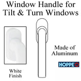 Luxembourg Non-Locking Handle for Tilt &amp; Turn Windows - Made of Aluminum - White