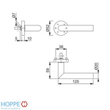 HOPPE AMSTERDAM HALF HANDLE FOR INTERIOR ENTRANCE DOORS - STAINLESS STEEL