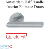 HOPPE AMSTERDAM HALF HANDLE FOR INTERIOR ENTRANCE DOORS - STAINLESS STEEL