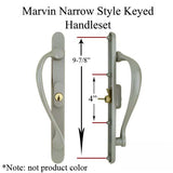 Marvin Keyed Sliding door, Narrow style Handle set - Satin Taupe